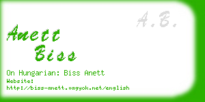 anett biss business card